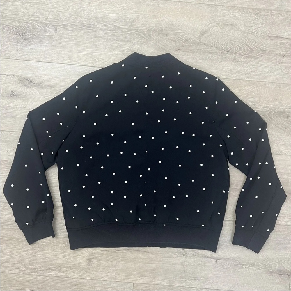 Who What Wear Bomber Jacket Black & White Polka Dot Full-Zip Pockets Size Large - Picture 5 of 8